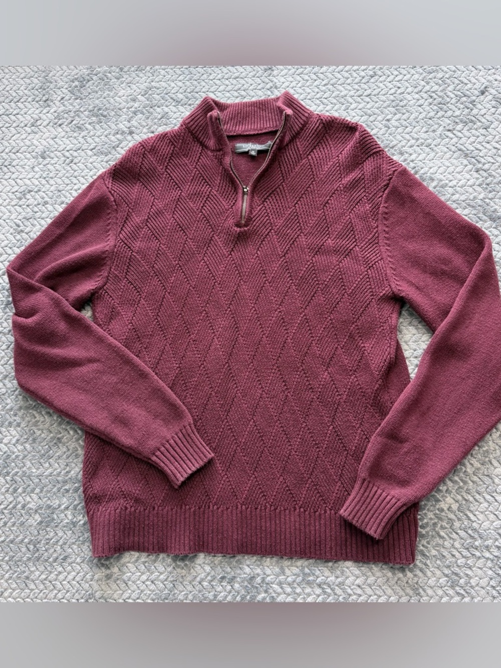 Liverpool Los Angeles Men's Quarter-Zip Textured Knit Sweater Size Medium